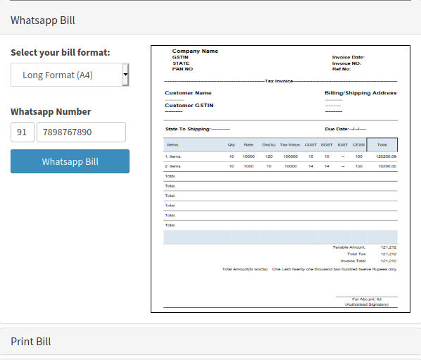 Choice of over 15 invoice templates in Billin